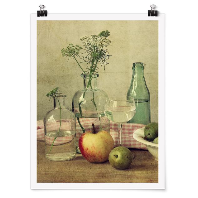Poster kitchen - Still Life with Bottles