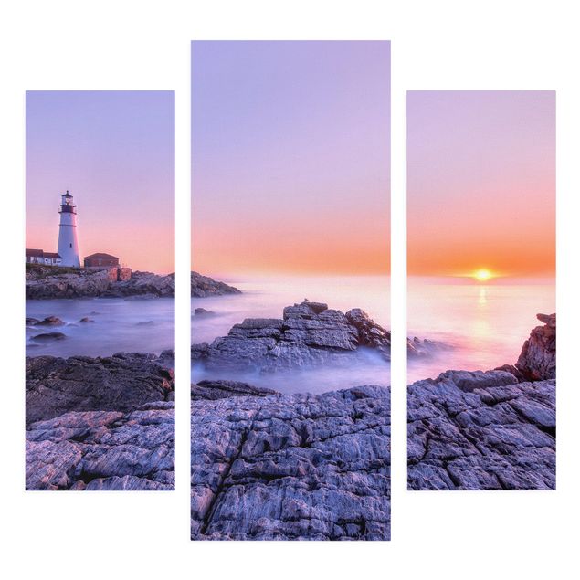 Print on canvas 3 parts - Lighthouse In The Morning