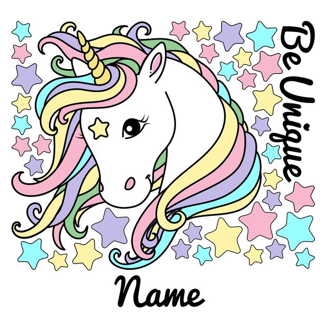 Wall sticker - Unicorn Illustration Pastel Stars
