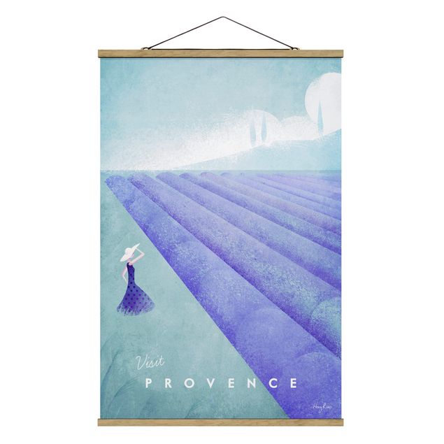 Fabric print with poster hangers - Travel Poster - Provence