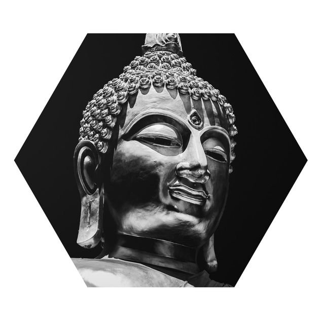 Alu-Dibond hexagon - Buddha Statue Face