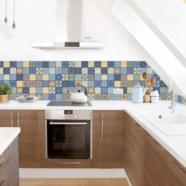 Splashback Sunny Mediterranian Tiles With Blue Joints II