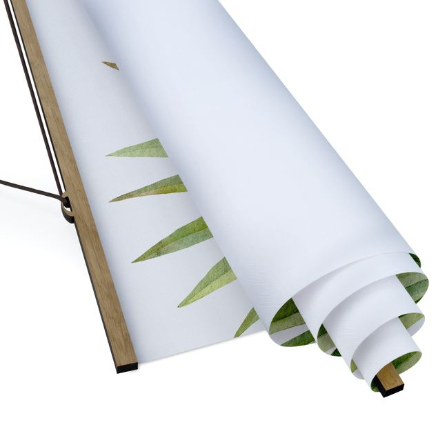 Fabric print with poster hangers - Watercolour Botany Trachycarpus Fortunei