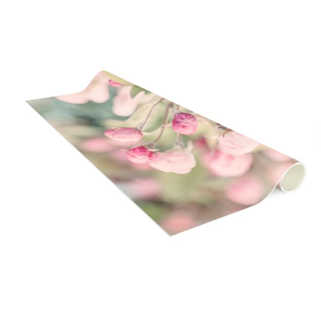 floral area rugs Apple Blossom Bokeh Light Pink