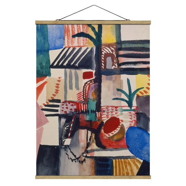 Fabric print with poster hangers - August Macke - Man with Donkey