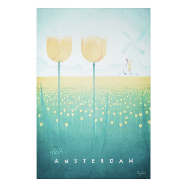 Print on aluminium - Travel Poster - Amsterdam
