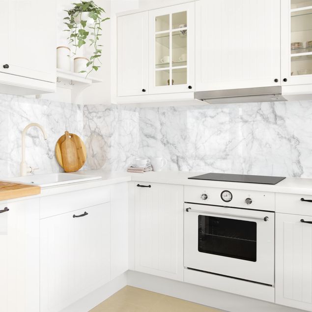 Kitchen splashback stone Bianco Carrara