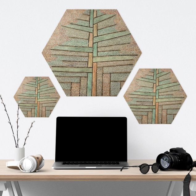Alu-Dibond hexagon - Paul Klee - Pine