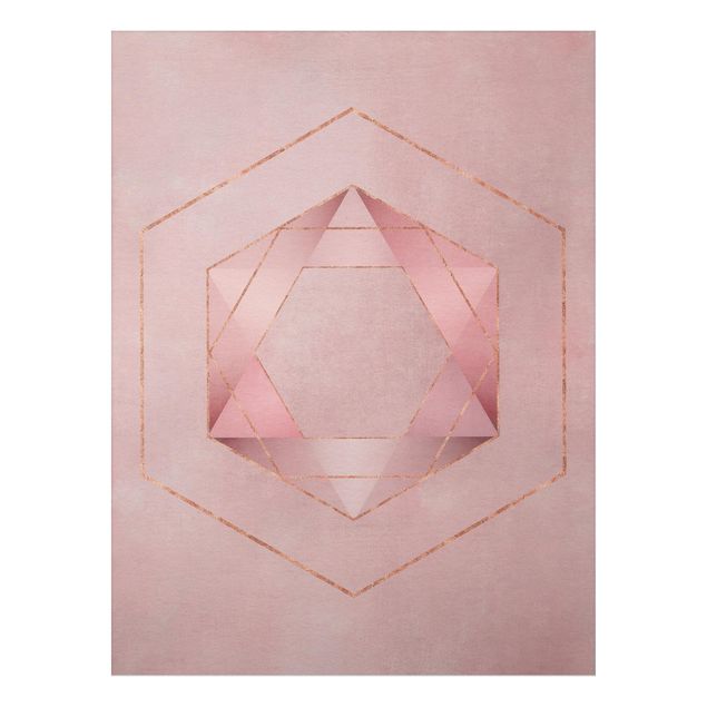 Print on aluminium - Geometry In Pink And Gold I