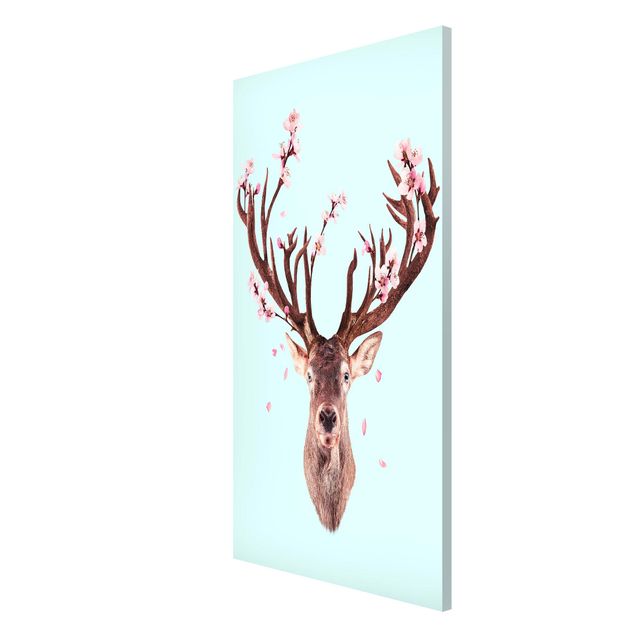 Magnetic memo board - Deer With Cherry Blossoms
