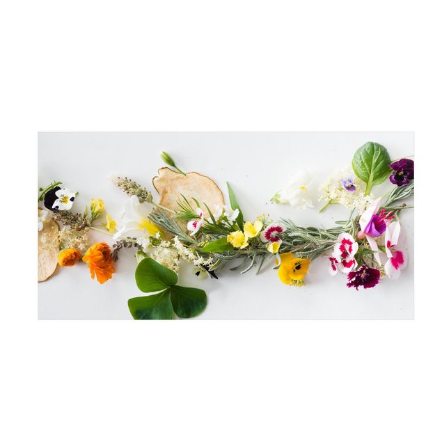 Flower Rugs Fresch Herbs With Edible Flowers