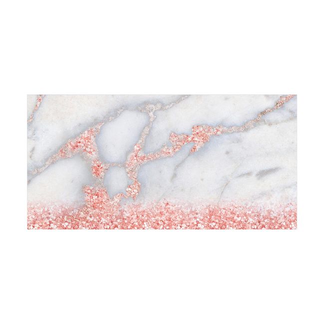 Abstract rugs Marble Look With Pink Confetti