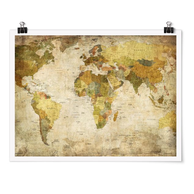 Poster - World map