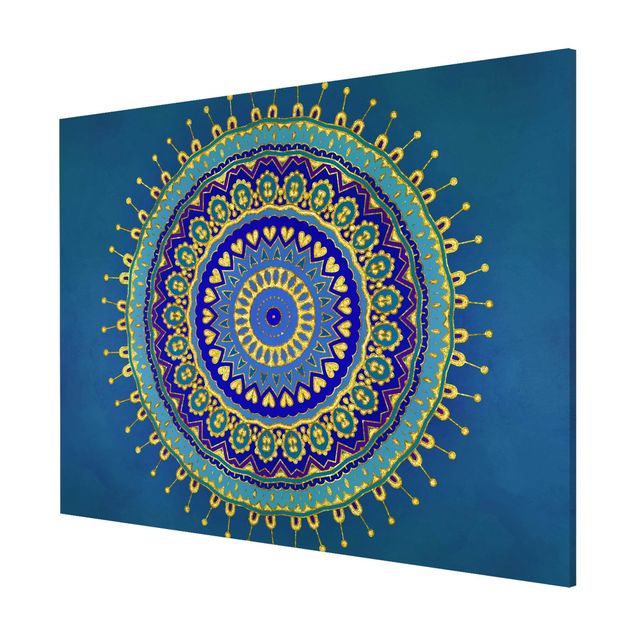 Magnetic memo board - Mandala Blue Gold