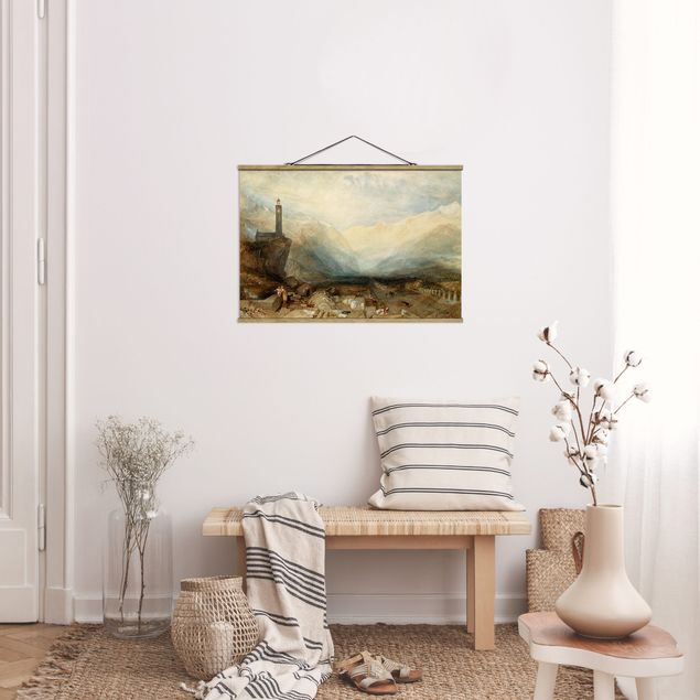 Fabric print with poster hangers - William Turner - The Splugen Pass