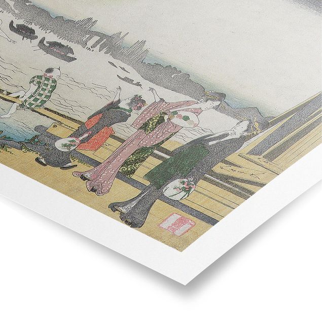 Poster - Katsushika Hokusai - A cool Evening in Ryogoku