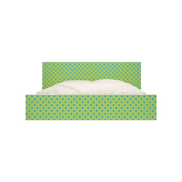 Adhesive film for furniture IKEA - Malm bed 140x200cm - No.DS92 Dot Design Girly Green