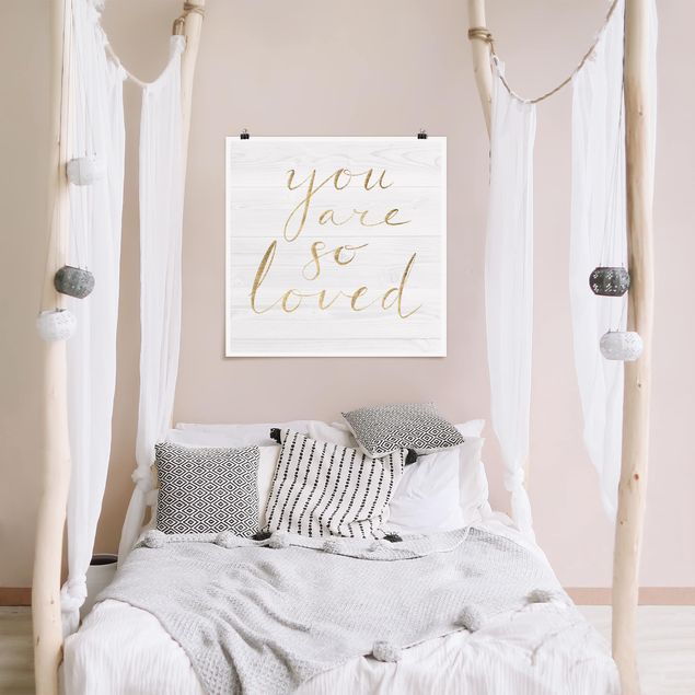 Poster - Wooden Wall White - Loved