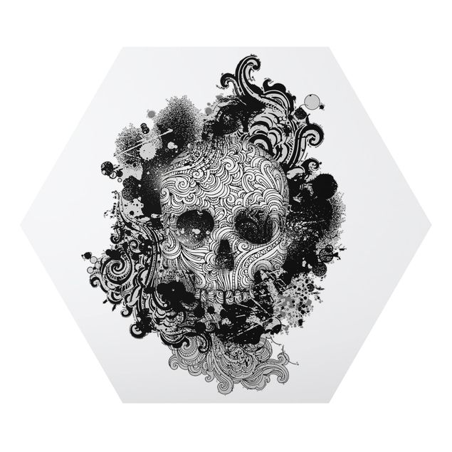 Alu-Dibond hexagon - Skull
