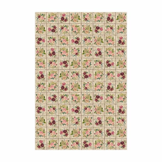 floral area rugs Vintage Roses And Hydrangea