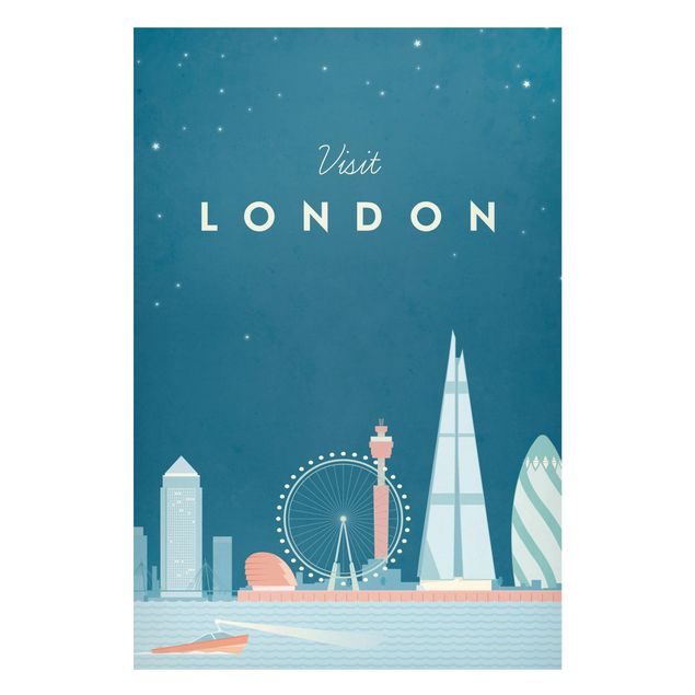 Magnetic memo board - Travel Poster - London
