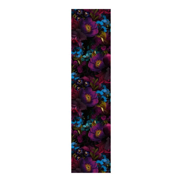 Sliding panel curtain - Purple Blossoms With Blue Flowers