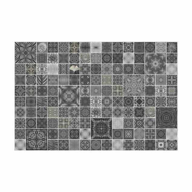 jungle nursery rug Grey Jungle Tiles With Silver Shimmer