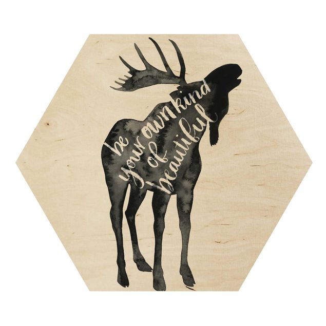 Wooden hexagon - Animals With Wisdom - Elk