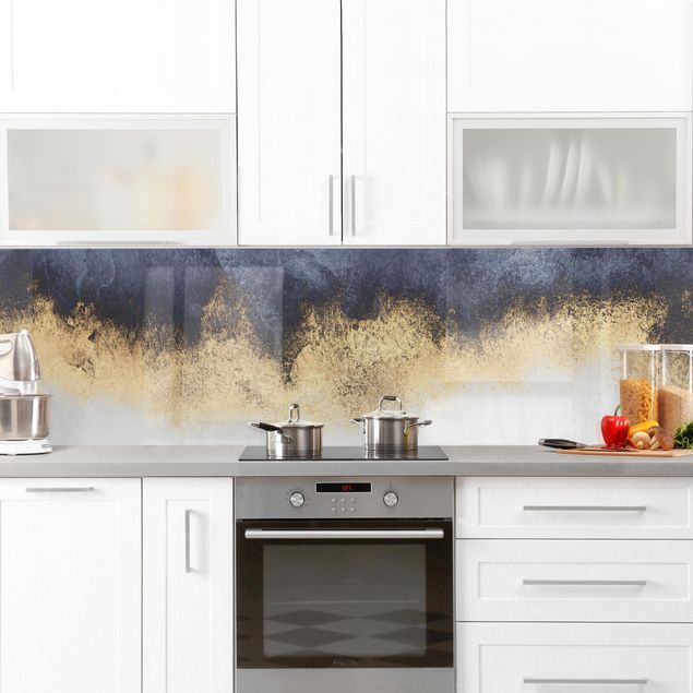 Kitchen splashback abstract Cloudy Sky With Gold
