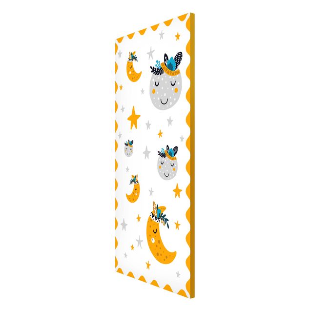 Magnetic memo board - Sleaping Friends Moon And Stars With Frame