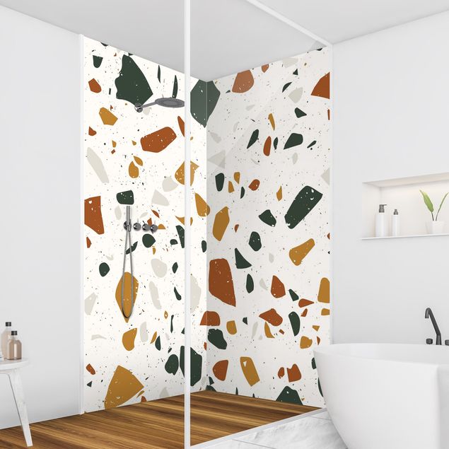 Shower wall cladding - Detailed Terrazzo Pattern Leghorn