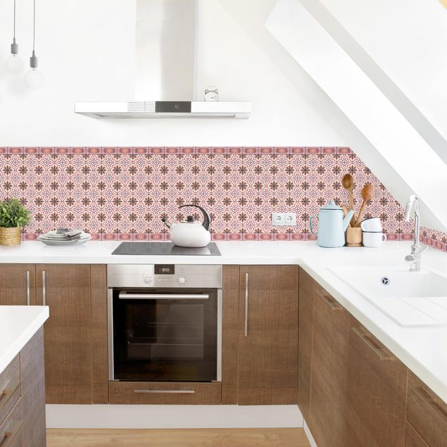 Kitchen splashback tiles Geometrical Tile Mix Cross Orange