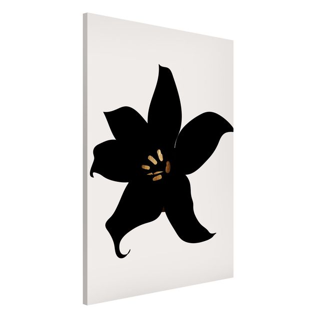 Magnetic memo board - Graphical Plant World - Orchid Black And Gold