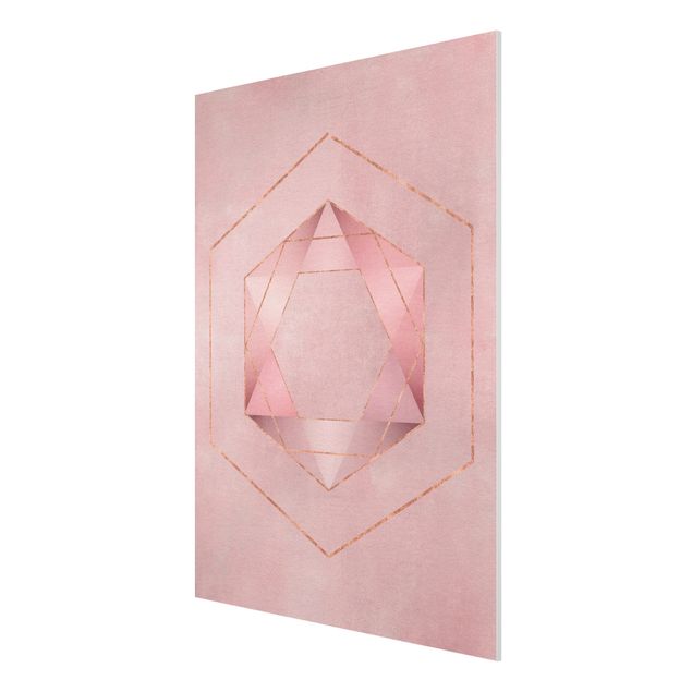 Print on forex - Geometry In Pink And Gold I
