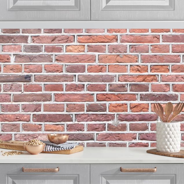 Kitchen splashback patterns Brick Wall Red