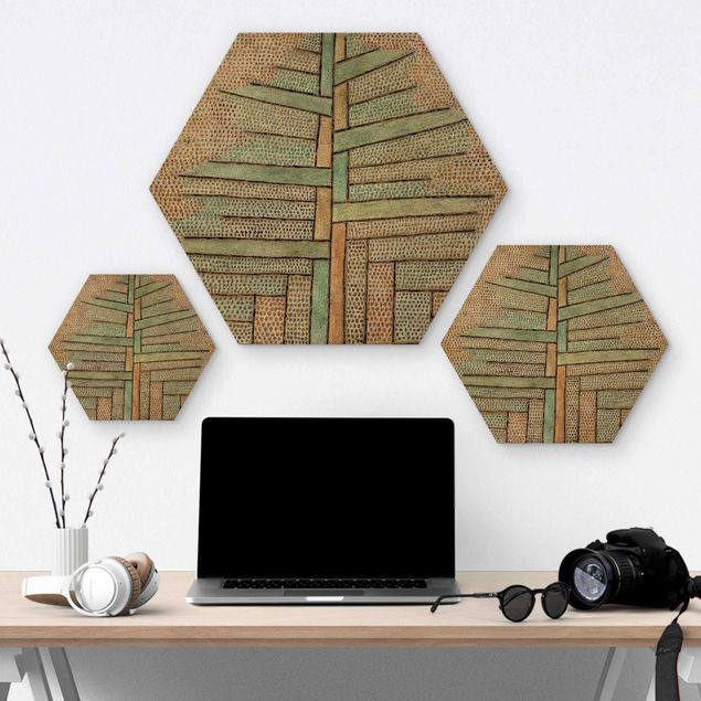 Wooden hexagon - Paul Klee - Pine
