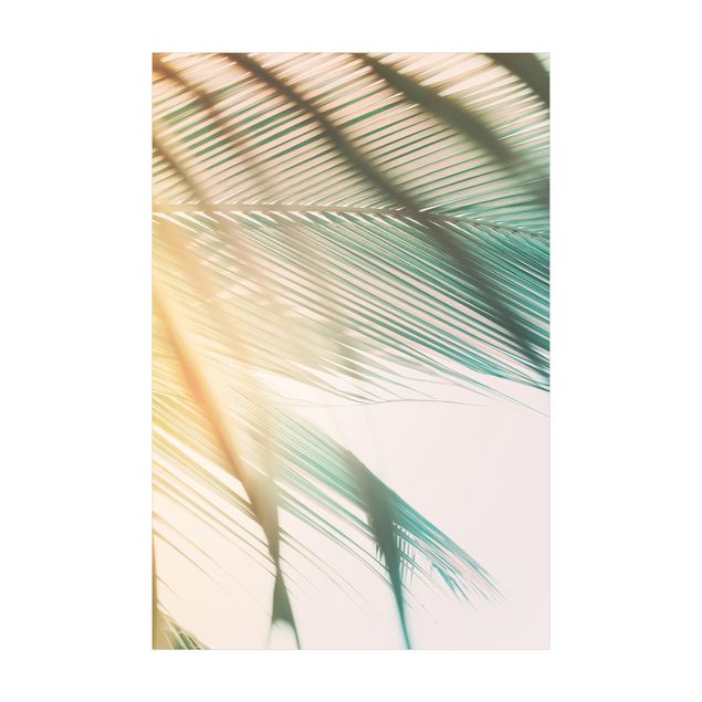 turquoise rugs for living room Tropical Plants Palm Trees At Sunset ll
