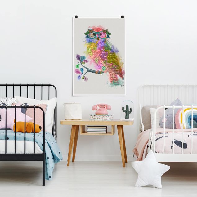 Poster kids room - Rainbow Splash Owl