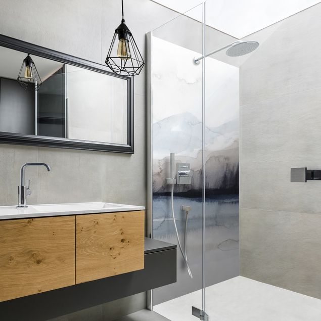 Shower wall panels Lakeside With Mountains I