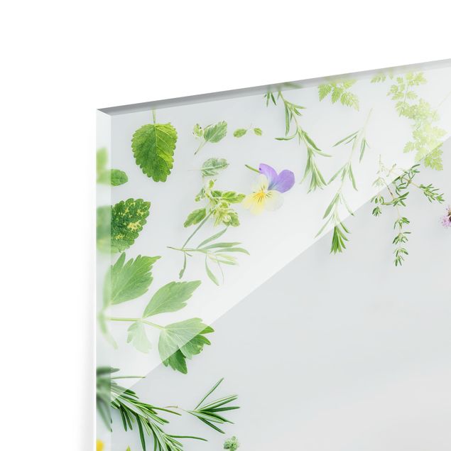 Glass Splashback - Herbs And Flowers - Landscape 3:4