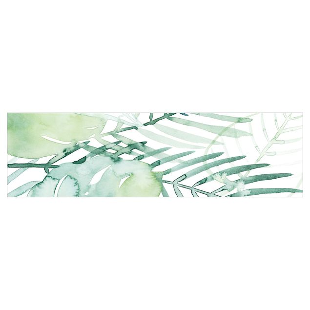 Kitchen wall cladding - Palm Fronds In Watercolour I