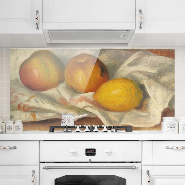 Glass splashback fruits and vegetables Auguste Renoir - Two Apples And A Lemon