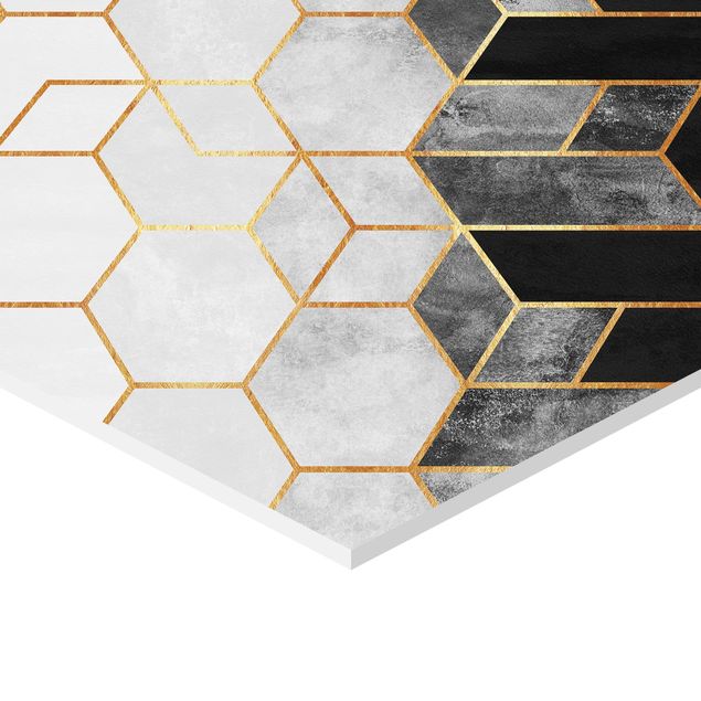 Forex hexagon - Golden Hexagons Black And White