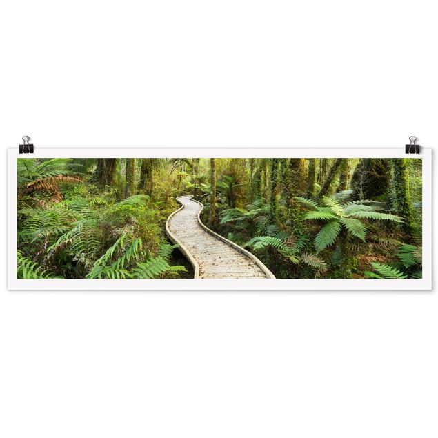 Panoramic poster forest - Path In The Jungle