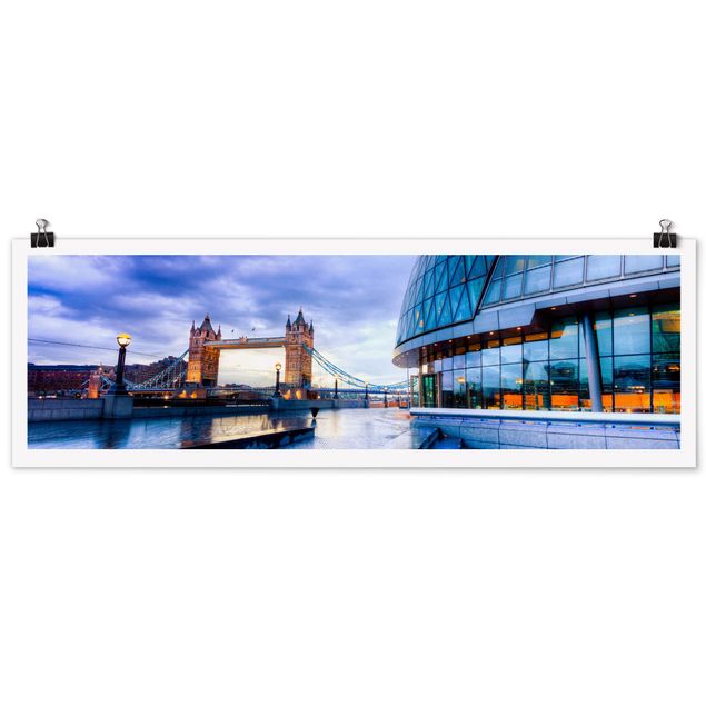 Panoramic poster architecture & skyline - Cityhall London