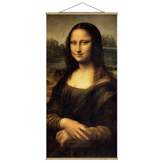 Fabric print with poster hangers - Leonardo da Vinci - Mona Lisa