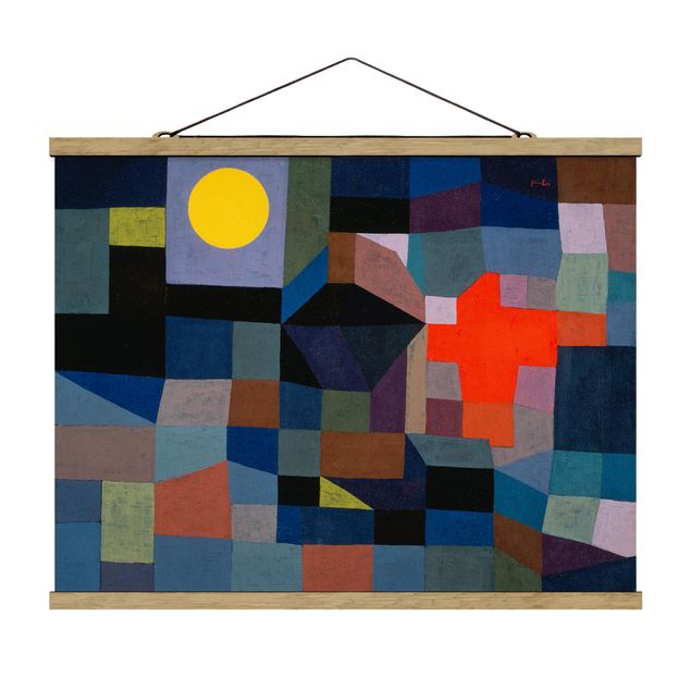 Fabric print with poster hangers - Paul Klee - Fire At Full Moon