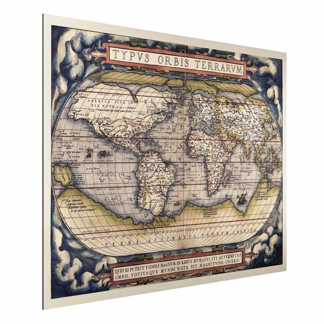 Dibond Historic World Map Typus Orbis Terrarum