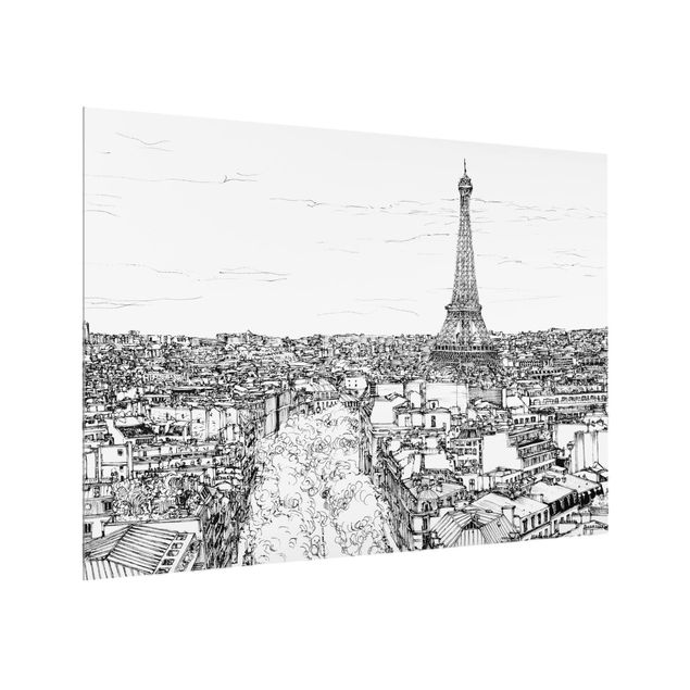 Glass Splashback - City Study - Paris - Landscape 3:4