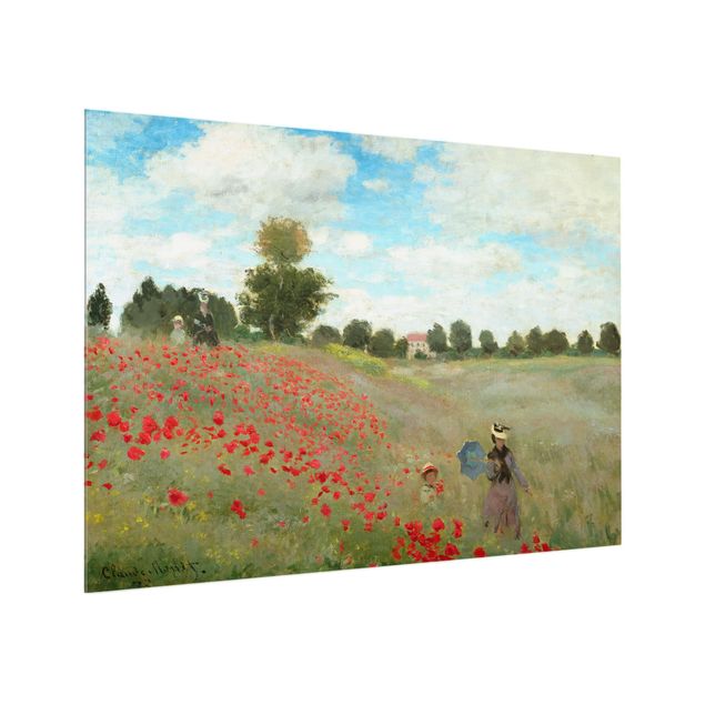 Glass splashback landscape Claude Monet - Poppy Field At Argenteuil